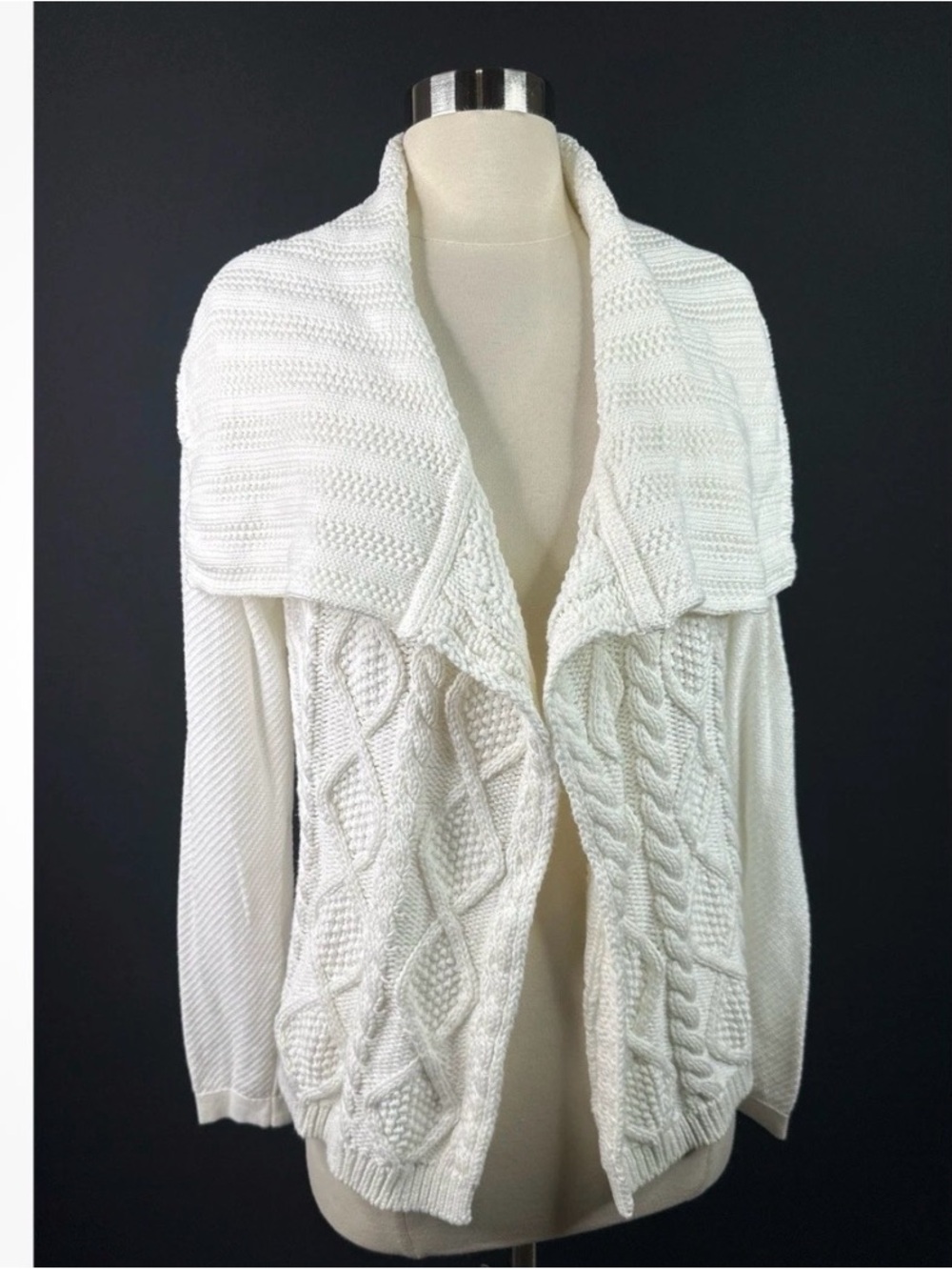 Cabi cable Knit Open-Front Womens Cardigan
